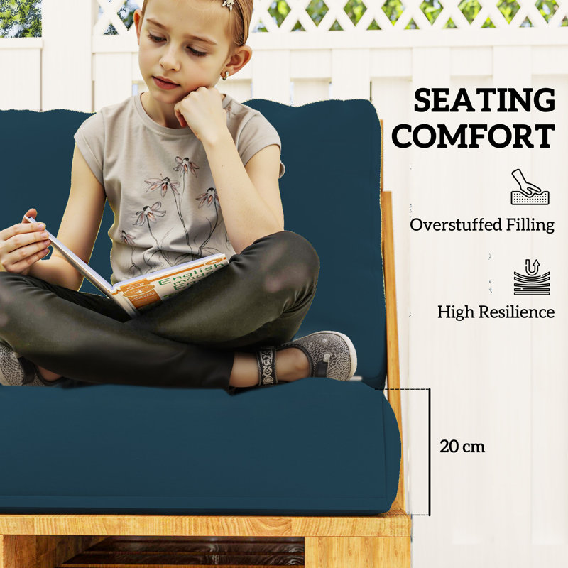 Garden Seat / Back Cushion, Navy Blue