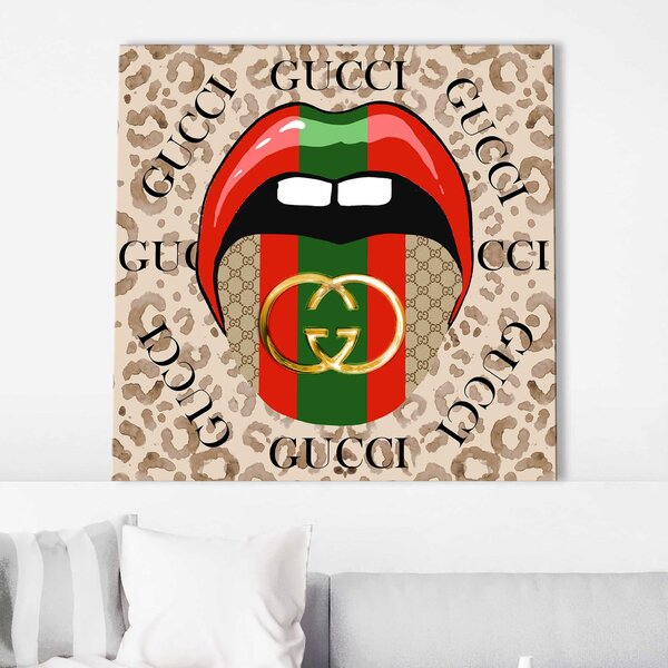 Gucci & Louis Vuitton Embellished Wall Art Canvas By Oliver Gal
