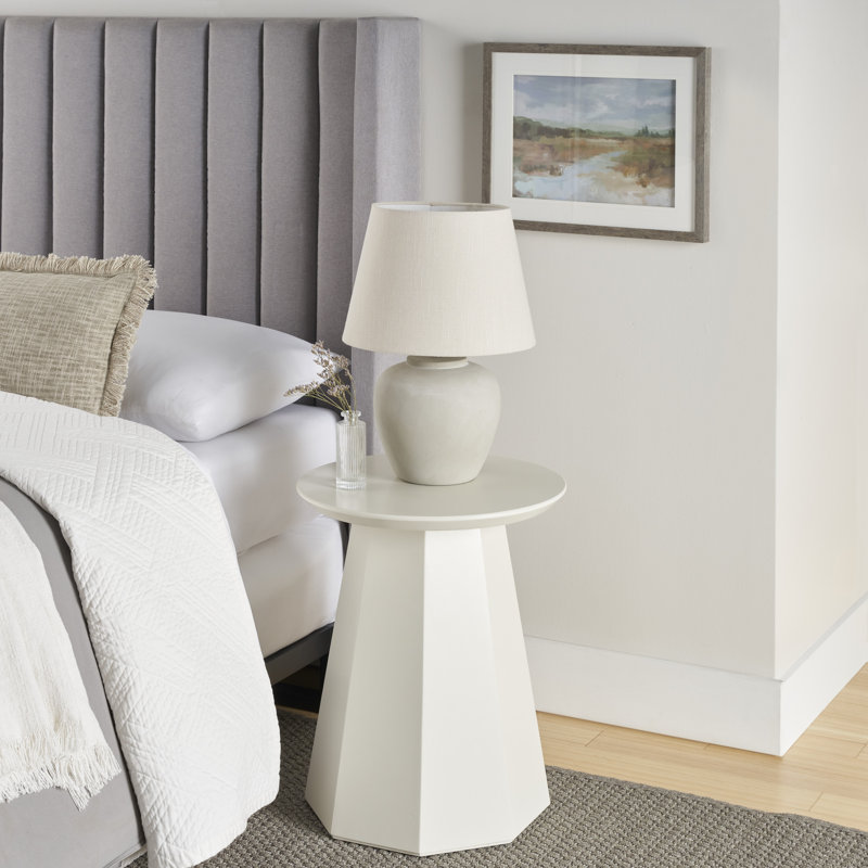 Leisha Ceramic Table Lamp, Light Gray