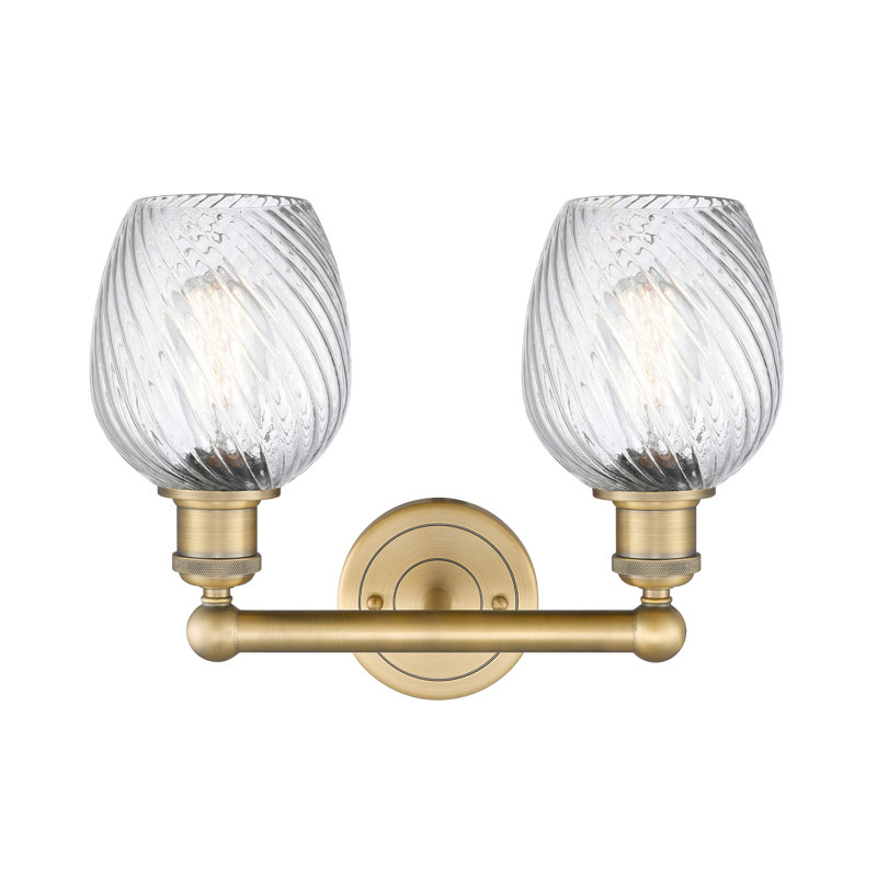 2 - Light Dimmable Vanity Light, Brushed Brass
