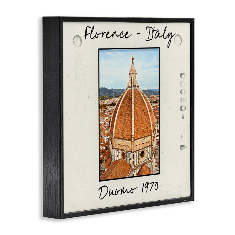 Florence, Italie, vue de voyage, estampe numérique, design par Val Rhodes, Giclée encadrée noir minuit, H 12 po x l 12 po