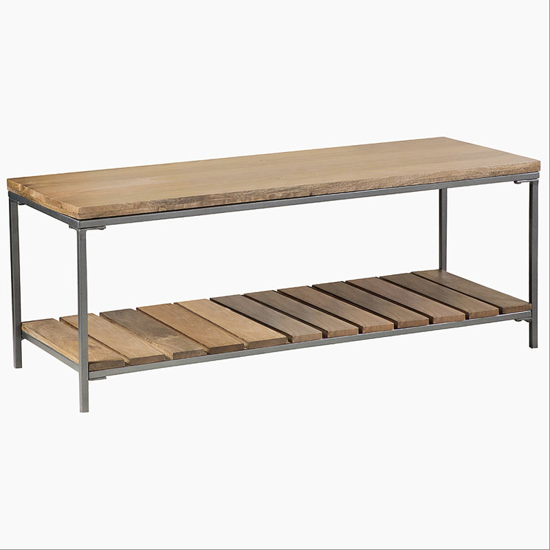 Accent Bench with Slat Shelf