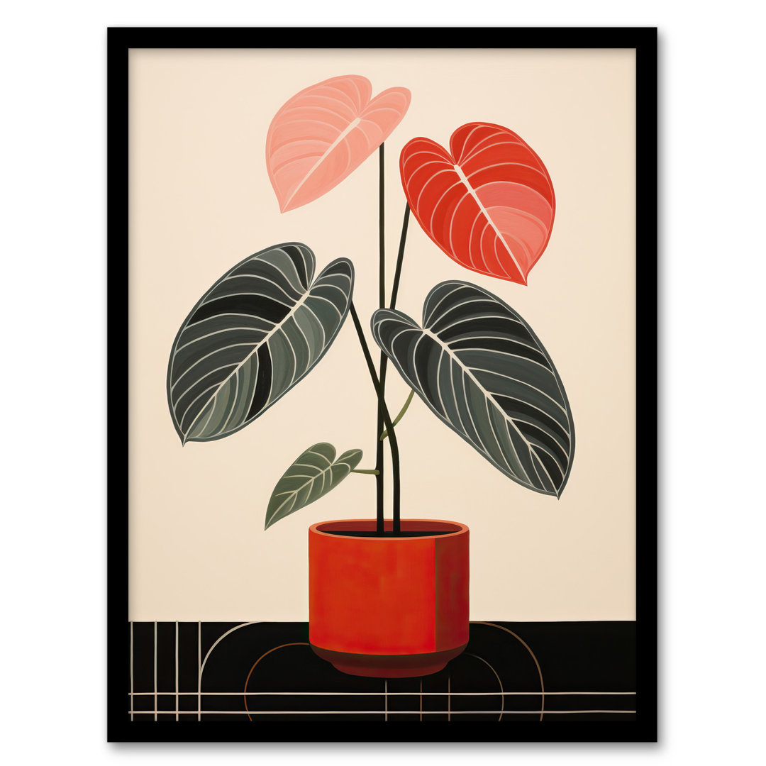 Red Rubber Fig Pink Alabaster Green Ficus Art Deco Style - Single Picture Frame Print