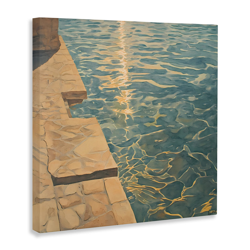 Toile réfléchissante Sunlit Pool, design par Walker Noble, H 17 po x l 17 po