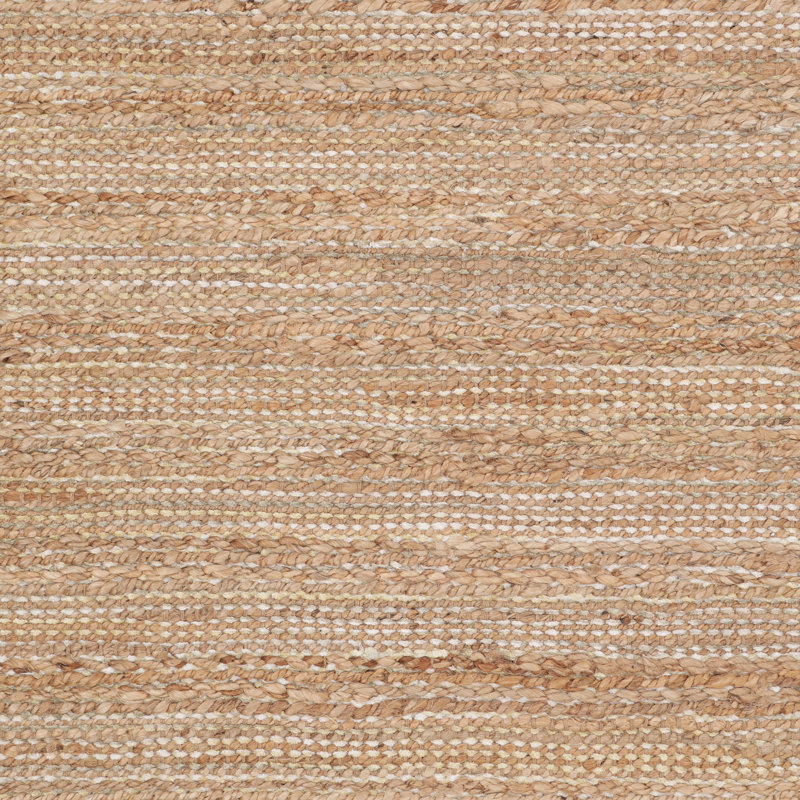 Tapis d'intérieur en jute de fibre naturelle fait à la main avec envers en coton Modern Farmhouse, Rectangle 5 pi x 7 pi 9 po