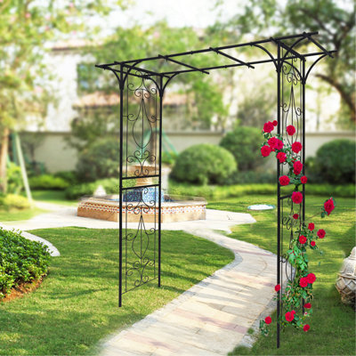 Arche de jardin en métal L80,3 po x l 20,47 po x H 81,1 po