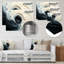 Décoration murale en métal noir et blanc Sprial Rhythic Ink River III-1564538204