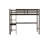 Twin High Loft Bed, Rubber Wood Loft Bed with Safety Guardrail, built-in desk, ladder,Espresso-1925123976