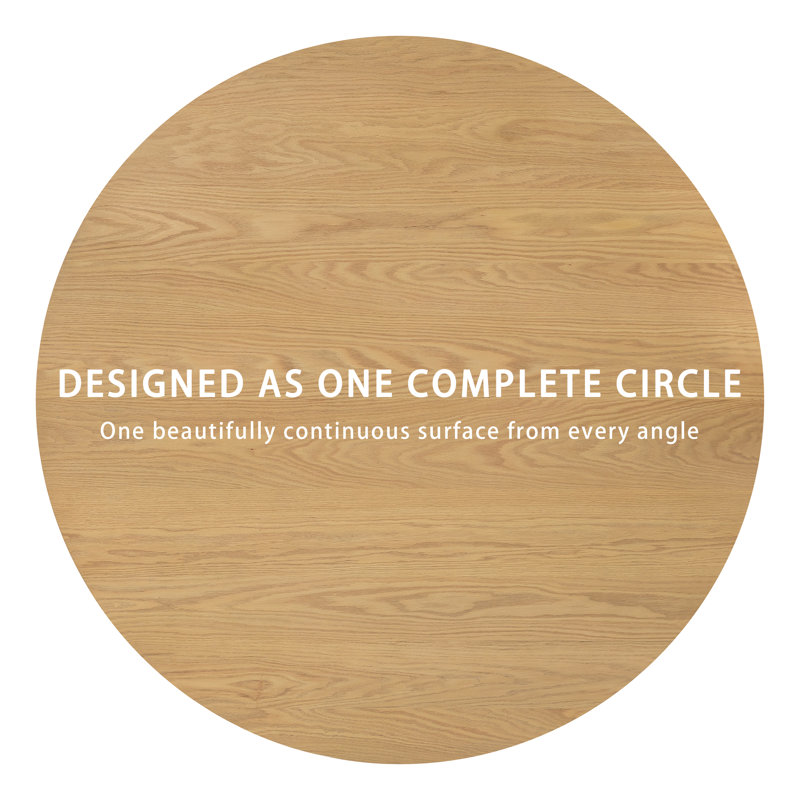 Solid Wood Round Pedestal Dining Table, 29.3" H x 52" L x 52" W, Oak