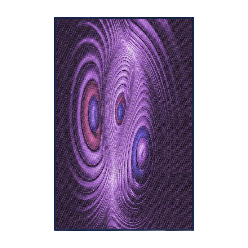 Tapis 100% à motifs lavables à la machine 2989 Pat1385-PUR, Rectangle 2 pi x 3 pi