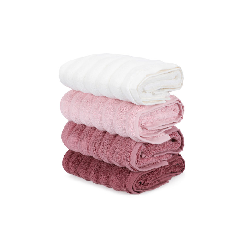 Ensemble de 4 serviettes 100% coton Beraldo, Poudre / rose / lilas