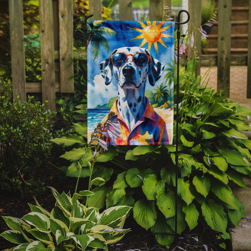 Bouvier bernois avec drapeau de jardin, Dalmatien