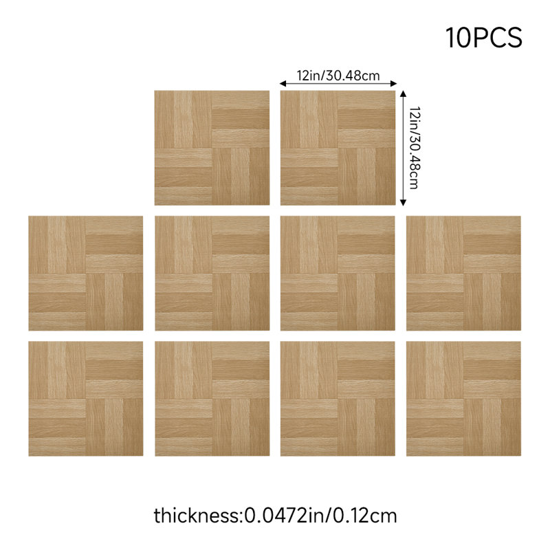 30.48 X 30.48 Cm Plastic Tile In Brown, Light Brown