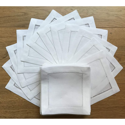 Serviette de cocktail en lin 6 po x 6 po Serviette de table en lin 100% lin