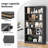 Grey Bookshelf For Bedroom 5 Shelf Office Bookcase 60 Inches Tall Modern Wood Bookshelf For Living Room 5 Tier Wide Manga Bookshelves Library Bookcase-1893972936-1893972937