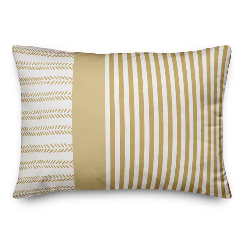 Linework Pattern 18 Outdoor Rectangular Pillow Cover & Insert, Yellow