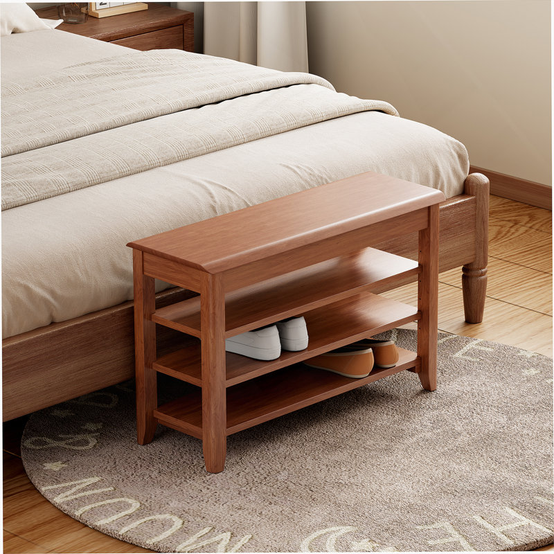 Solid Wood Shoe Rack, Shoe Bench, Entryway Bench