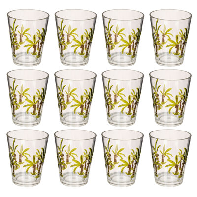 Acrylic Drinking Glasses With Palm Tree Motifs