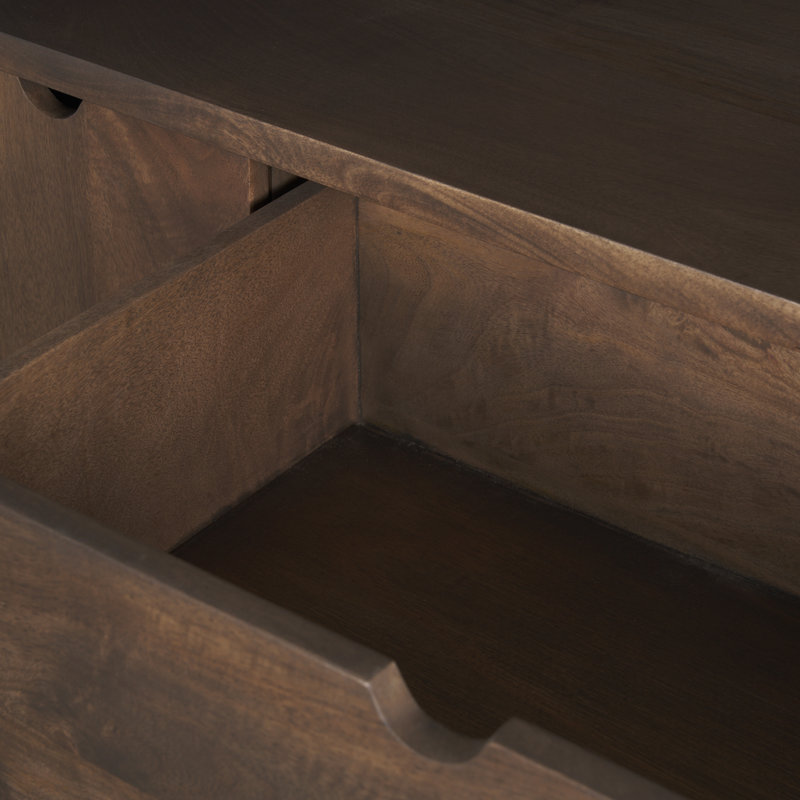 Buffet en bois brun foncé à 2 portes avec 3 tiroirs Vessela