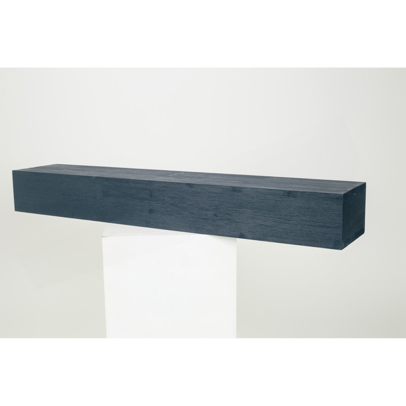 Manteau de cheminée en bois rustique 48 ", tablette murale et flottante pour décoration intérieure, Noir