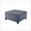 Repose-pieds avec rangement à fermeture en douceur et tissu capitonné bleu marine Pieds en bois massif | Bois | Noir-1079123910