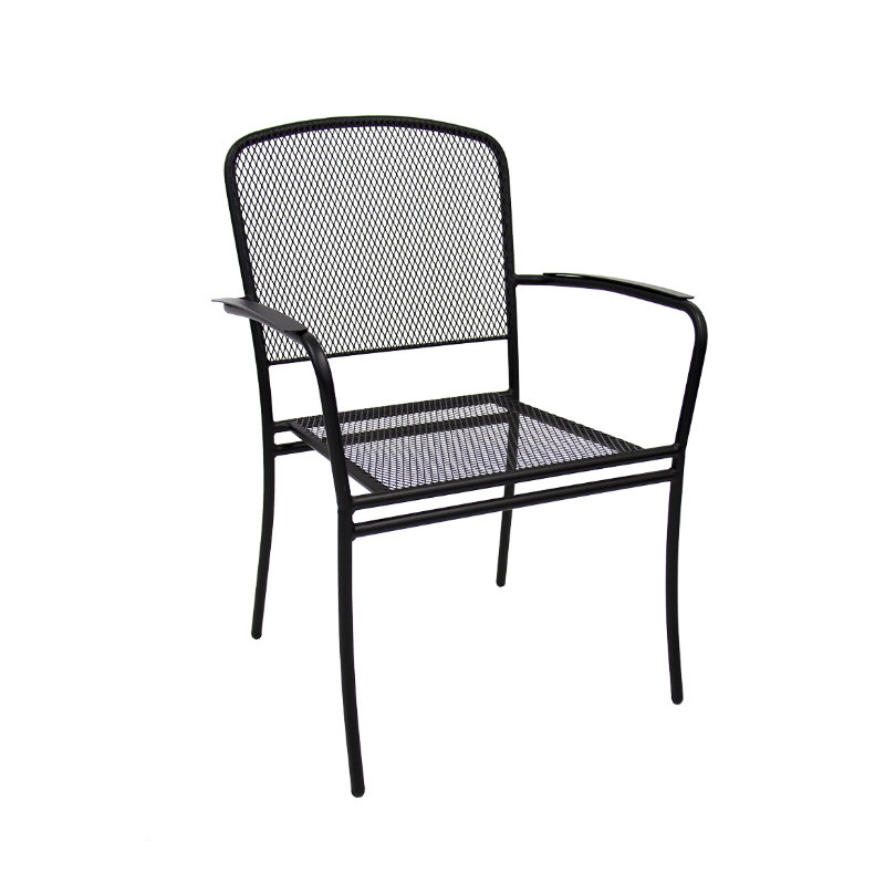 Fauteuil d'extérieur en métal noir