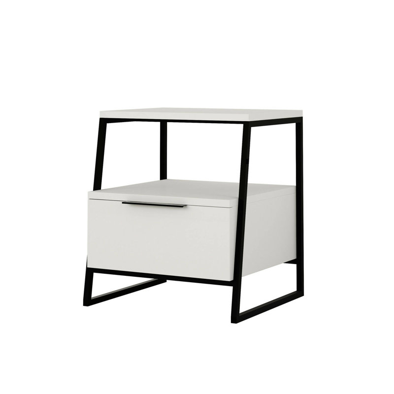 Aires Bedside Table, White