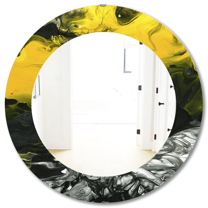 Marbré jaune 4 - miroir moderne, H 31,5 po x l po