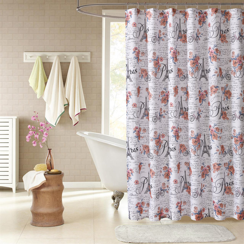 Shower Curtain with Hooks Included, Pink