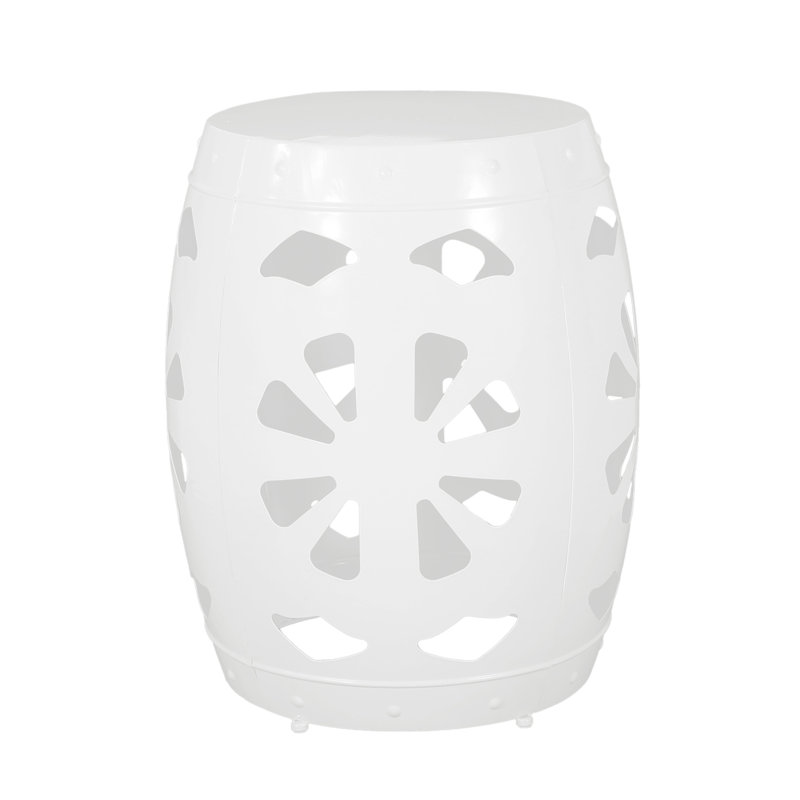 Metal End Table -Large, White