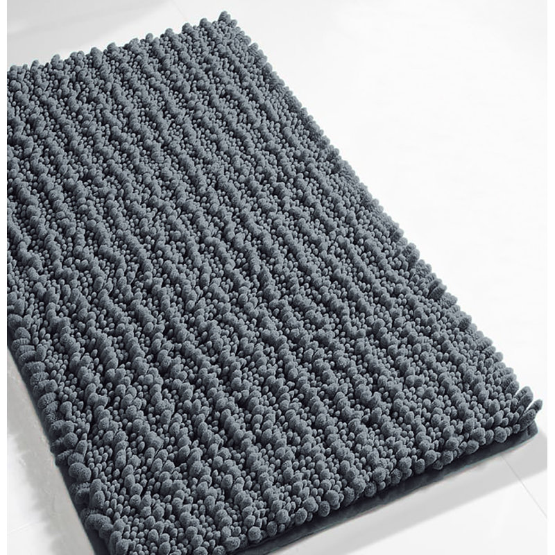 30"X20" - Dark Grey Soft Cozy Plush Chenille Bath Mat Bathroom Rug, Dark Gray