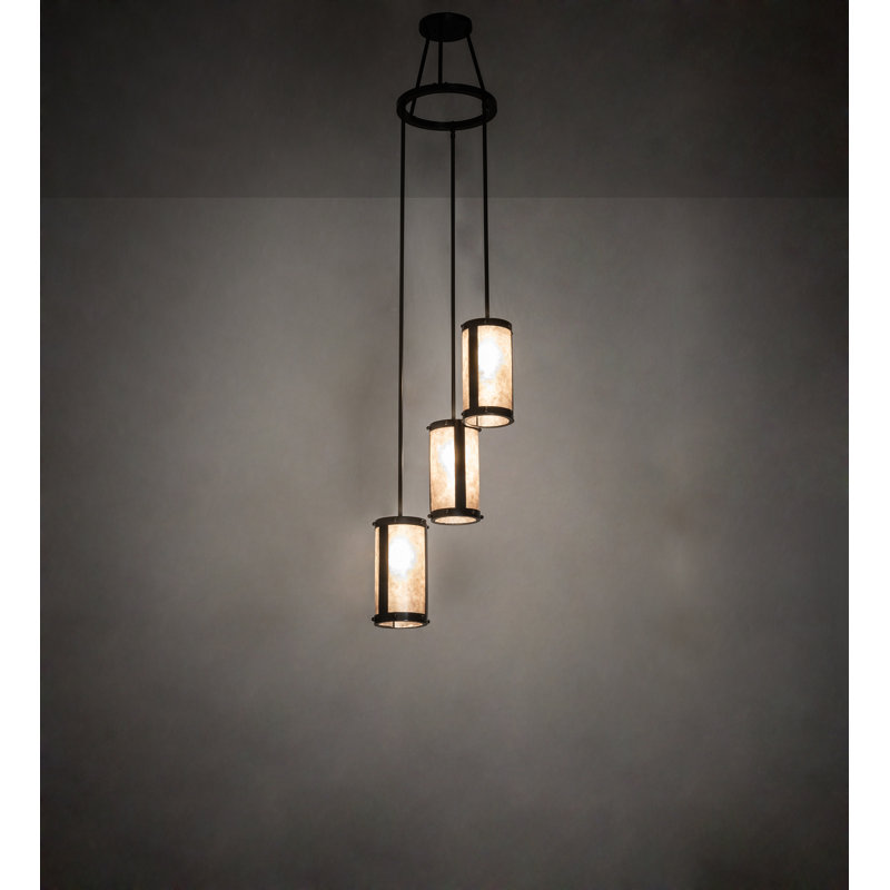 Luminaire suspendu cylindrique à 3 lumières