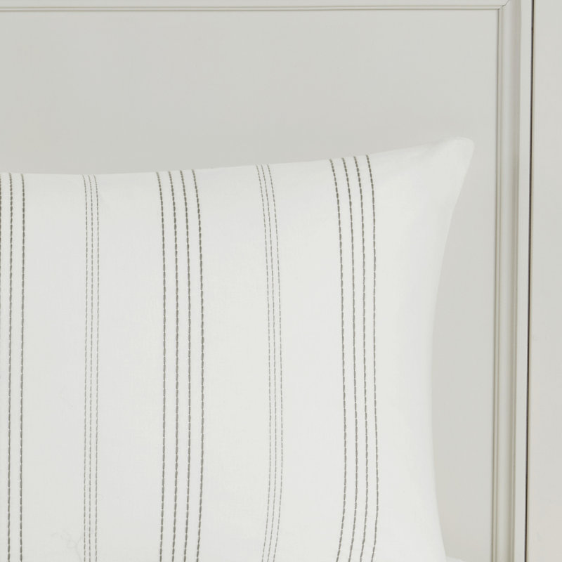 King White and Grey Cotton Jacquard Comforter Set