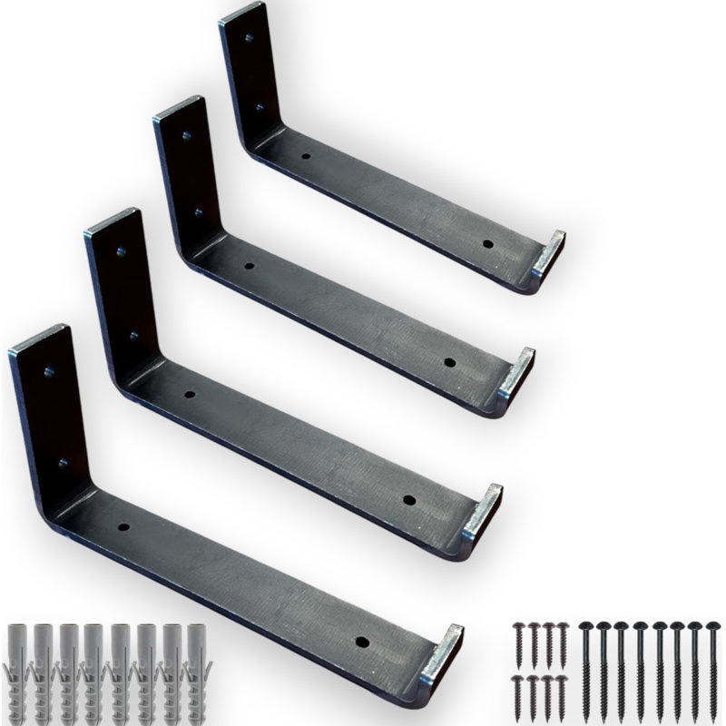 Alaisha Metal Bracket Shelf, Raw Steel