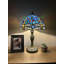 Lampe de table Hafiz Tiffany libellule en verre coloré bleu base en alliage de zinc H 19 po x l 12 po