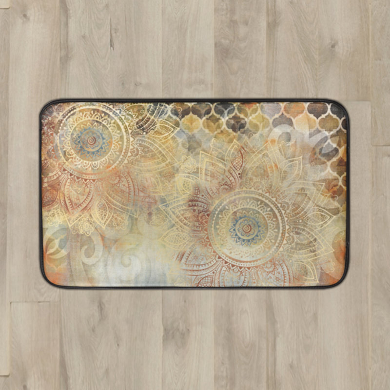Tapis anti-fatigue antique fleuris Giese, 1 pi 6 po x 2 pi 6 po