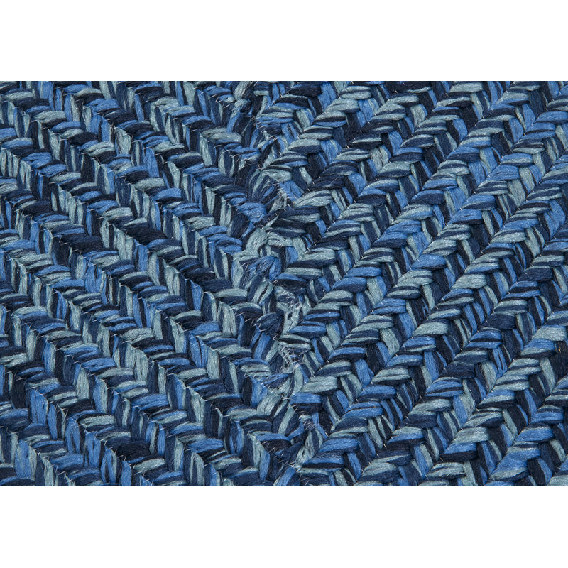 Tapis intérieur / extérieur Ashiah - Vague bleue, Carré 5 pi