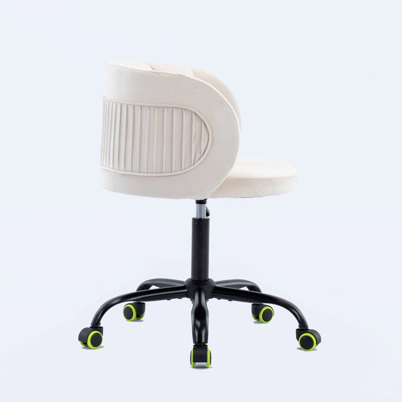 Seule Velvet Task Chair, Off White