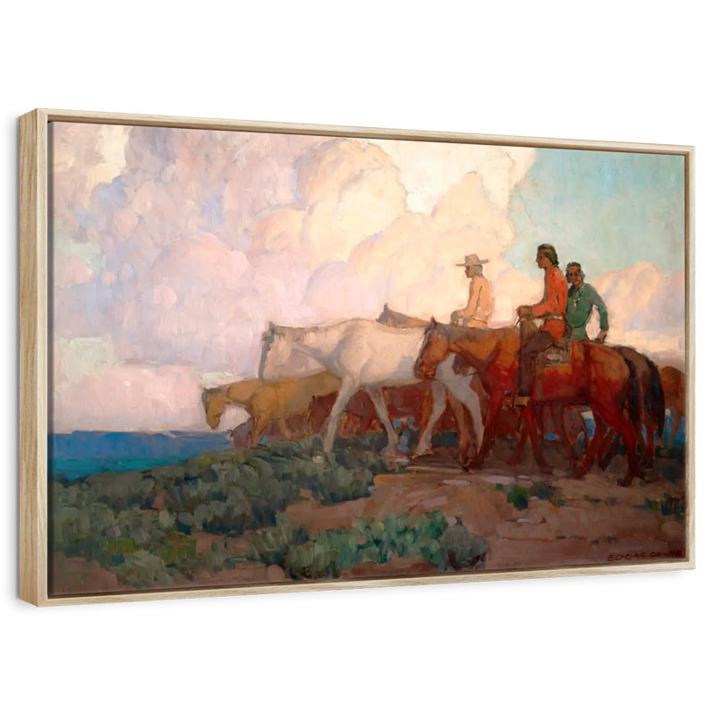 Range Riders de Navajo, Cadre flottant en bois naturel, 43 po x 29 po