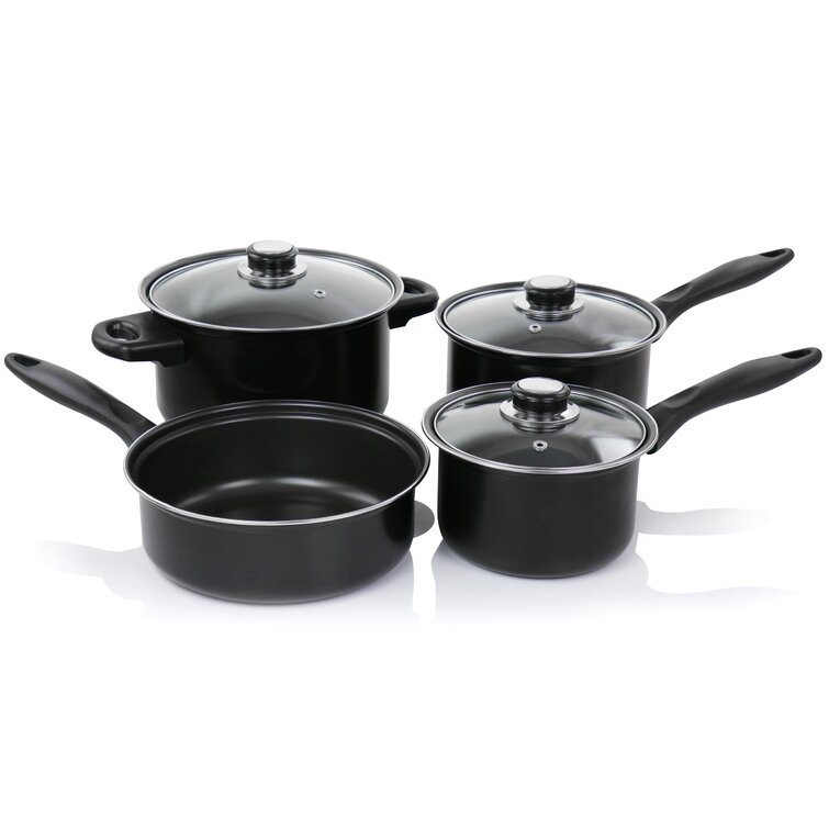 Home Basics Non-Stick 7 Piece Carbon Steel Cookware Set with Bakelite  Handles, FOOD PREP