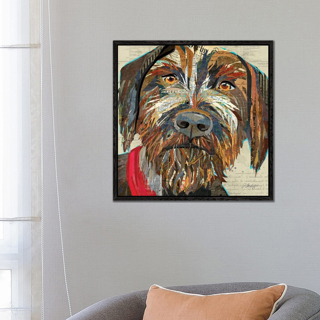 Collage German Wirehaired Pointer by Traci Anderson - Floater Frame Gallery-Wrapped Canvas Giclée on Canvas