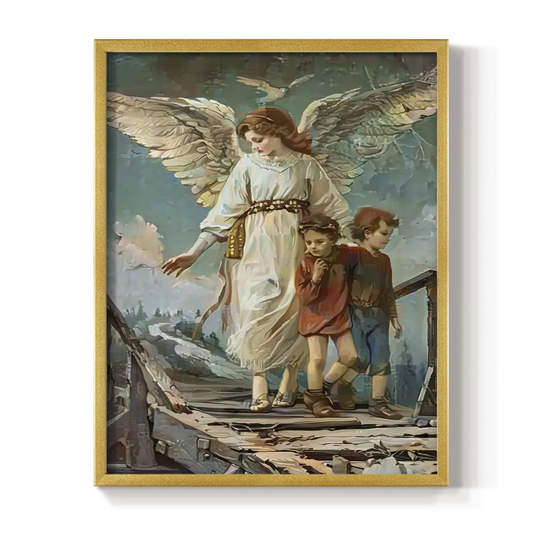 Religious Series CDLIV, reproduction encadrée - bois massif, H 21 po x l 17 po, Doré