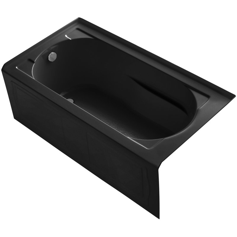 Devonshire 60" x 32" Alcove Soaking Acrylic Bathtub, Black Black, Left