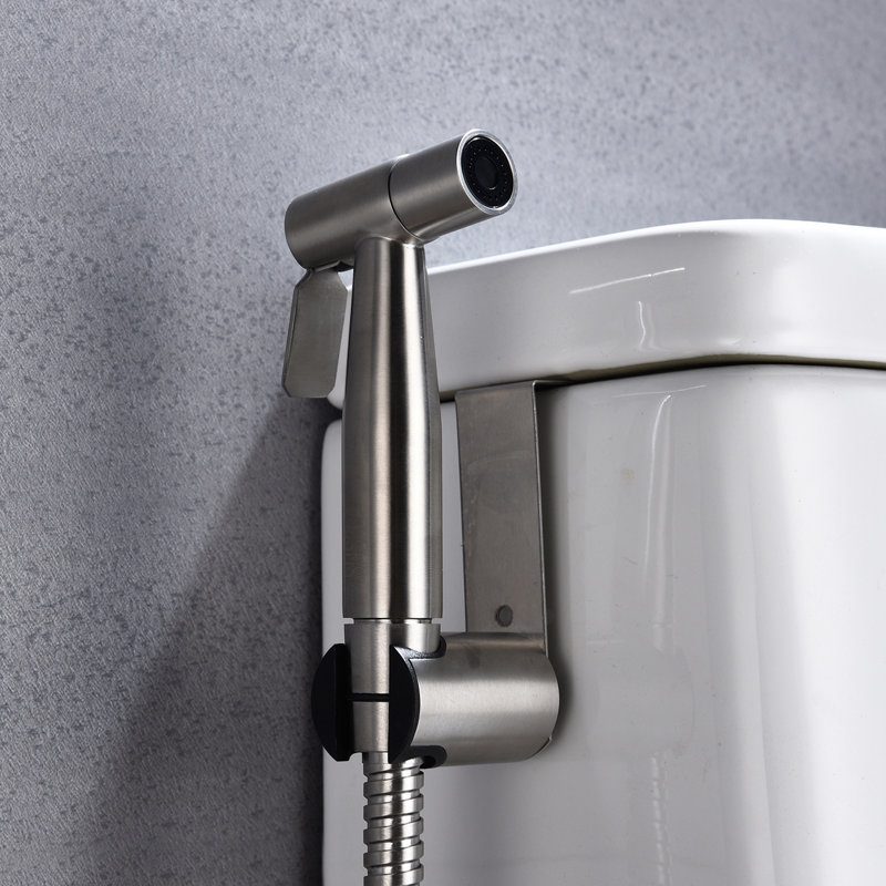 Handheld Bidet Toilet Spray - Hygienic Butt Disinfecting Quality Regulate Prompt Rust And Corrosion Feature Silver Metal For Toilet, Purifying Alter Force Quick Lamp