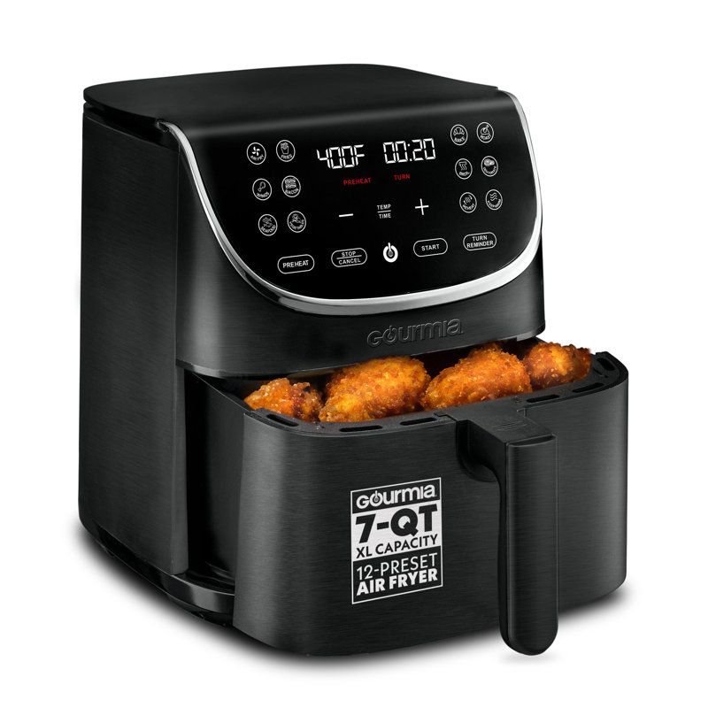 Gourmia 7 Quart Digital Air Fryer with 12 Presets, Touchscreen, FryForce 360° Technology, Dishwasher Safe Basket and Large Cooking Capacity