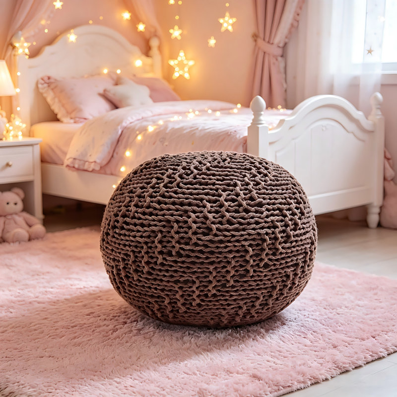 Pouf Hazel, Coton brun clair