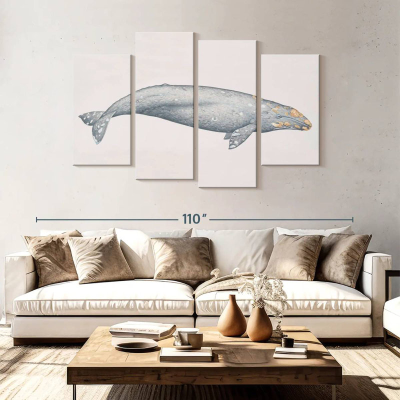 Baleine grise, H 54 po x l 84 po