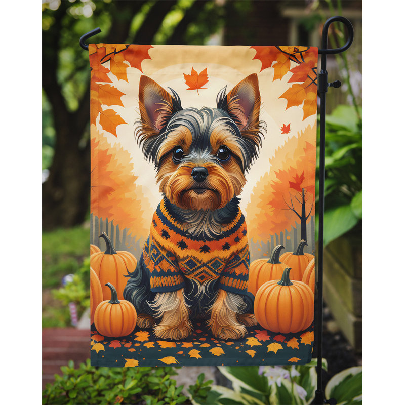 Yorkshire Terrier Fall Garden Flag