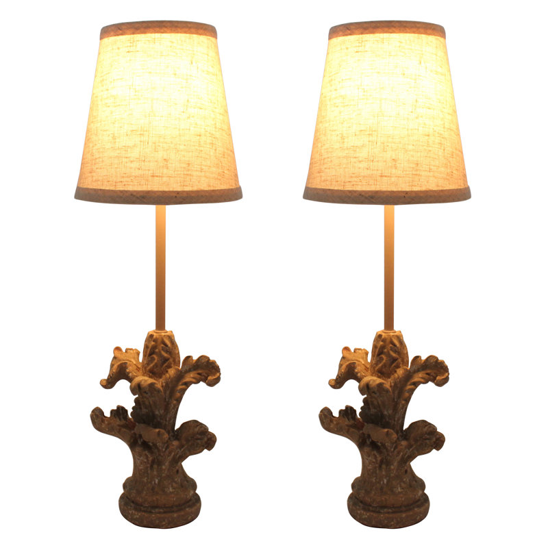 Ensemble de lampe buffet 18 po Rotherhithe, Base de grès / abat-jour naturel