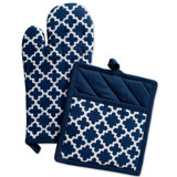 Winston Porter Trung Geometric Cotton Potholder & Oven Mitt Set